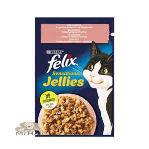 پوچ گربه فلیکس Felix با طعم سالمون و میگو ۸۵ گرم