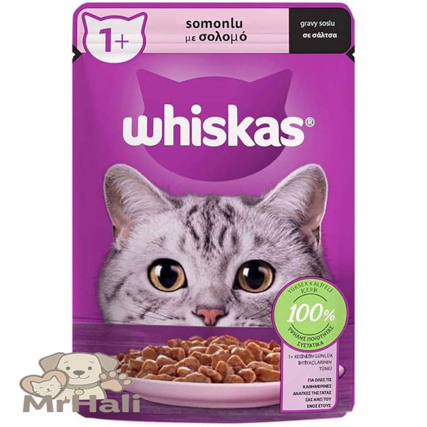 پوچ گربه ویسکاس Whiskas سالمون 85 گرم