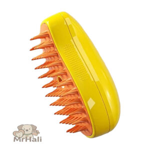 برس بخارسرد و ماساژور حیوانات رنگ زرد