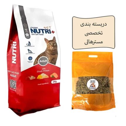 غذای-خشک-گربه-بالغ-پریمیوم-نوتری-پلاس-فله-طعم-گوشت-و-ماهی-و-سبزیجات