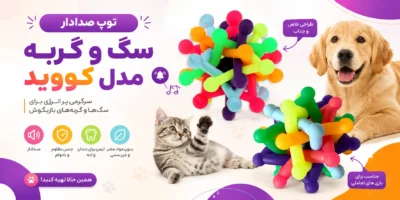 توپ صدادار سگ و گربه مدل کووید اسباب بازی مقاوم و سرگرم‌کننده حیوانات خانگی